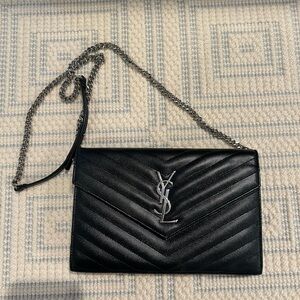 YSL monogram Large wallet on a chain
